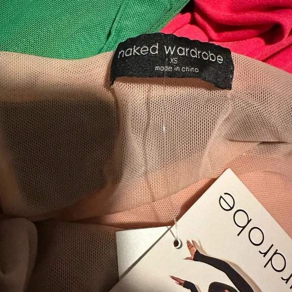 NAKED WARDROBE Color-block Cowl Neck
Mini Dress NWT XS - Picture 5 of 6